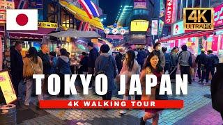  Tokyo, Japan 4K Walking Tour - Ueno Ameyoko Night Market | 4K HDR 60fps