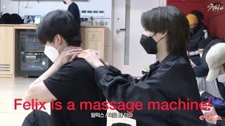 Felix Stray Kids The Massage Machine! (Behind The Scene: Kingdom Legendary War Ep 1)