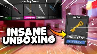 MM2 UNBOXING 100 MYSTERY KEYS... (I GOT A GODLY!)