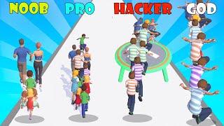 NOOB vs PRO vs HACKER vs GOD - Family Run 3D