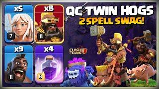 BEST Th14 Queen Walk Super Hog Rider Attack | Th14 Twin Hog | Th14 Attack Strategy Clash of Clans