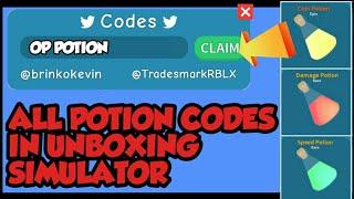 ALL POTION CODES IN UNBOXING SIMULATOR