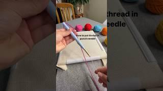 How to put thread in punch needle #punchneedle #embroidery #australia #needleart #textileart