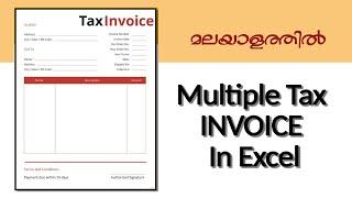 How to create GST Tax invoice in excel ||Multiple Tax Invoice In Excel