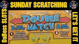 SUNDAY SCRATCHING with DaBoss SLOTS on $2 DOUBLE MATCH SCRATCH CARD #dabossslots