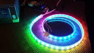 LED WS2812 RGB Pixel Strip running Adafruit NeoPixel Strandtest