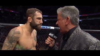 Bruce Buffer gets in Michael Chiesa’s face 