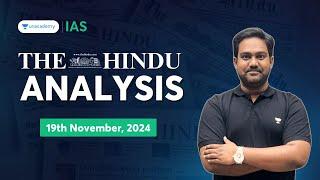 The Hindu Newspaper Analysis LIVE | 19th November | UPSC Current Affairs Today | Chethan N