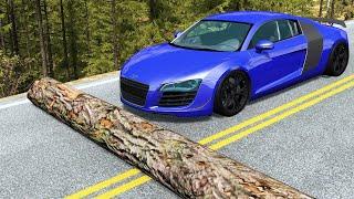 Cars vs Fallen Tree - BeamNG.Drive