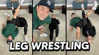 Couples Leg Wrestling Challenge! *Hilarious*