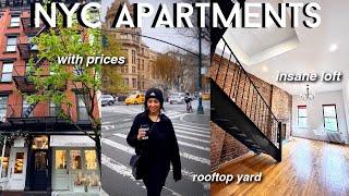 apartment hunting in NYC! | touring 6 apartments w/ prices // DREAM LOFT w/ backyard...