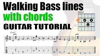 Walking Bass Lines And Chords - Guitar Tutorial