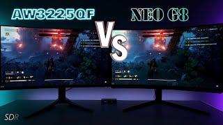 QD OLED Gen 3 vs Mini LED HDR AW3225QF Vs Neo G8