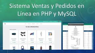 Sistema Ventas y Pedidos en Línea con PHP 7 - 8  y MySQL