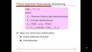 OM Calculation: Exponential Smoothing and Trend Adjusted Exponential Smoothing