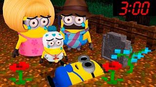 WHAT'S INSIDE MINIONS SECRET GRAVE ? INVESTIGATION in MINECRAFT ! Scary Minion vs Minions - Gameplay