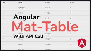 Angular Material Table Tutorial with API Data