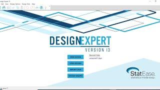 How to install Design Expert Version 13: Installation and Introduction to the Use of Design Expert