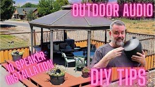 Outdoor Audio Gazebo Installation - DIY Tips - 8 Speakers & 2 10" Subs - Wireless Controlled