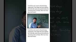 Time and Work || Shortcut Trick || Mr. Sridhar TJ #aptitude #governmentexam