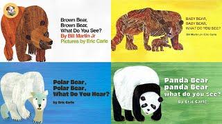 Brown Bear, Polar Bear, Panda Bear and Baby Bear, What Do You See? Animated and Read Aloud for Kids!