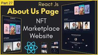 React Js About Us Page For NFT Marketplace Website Template | Create React About Us Website Template