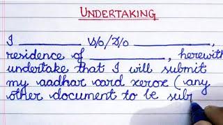 Undertaking for Submitting Document| How to write an undertaking to submit a document in future