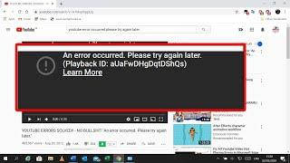 How to fix YouTube an error occurred Playback ID 2020 |