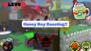 LIVE Playing Bee Swarm Simulator | Honey Day Boosting