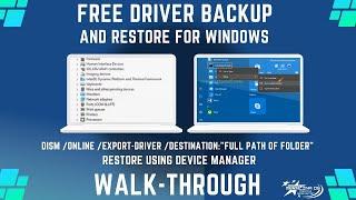 Easy and Free Driver Backup and Restore - Walk-through and Tutorial - How to backup Windows drivers