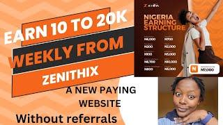 All you need to know about ZENITHIX |Payments| How to earn 10 to 20k weekly| NEW paying app today