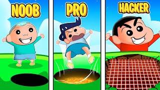 Shinchan Turn Into A big Hole And Eat His Friends  | Roblox Be A Hole | Funny Game 