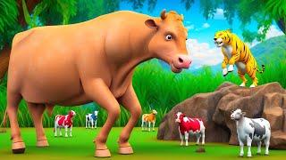 Giant Sand Cow Rescue | Farm Animals Fun Videos - Barn Animals Comedy Videos 3D