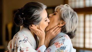 Japanese Older Pregnant women kissing uncontrollably|lesbian video