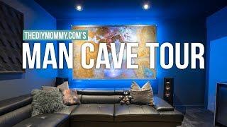 MAN CAVE TOUR! | Modern Theater Room Design | The DIY Mommy