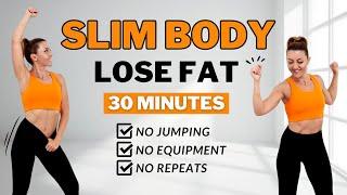 30 Min SLIM BODY HOME WORKOUTFULL BODY FAT LOSSAll Standing + No Jumping HIITNo Repeats