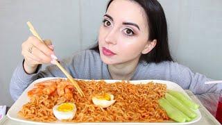 КРЕВЕТКИ, ЛАПША  С ВКУСНЕЙШИМ СОУСОМ / MUKBANG asmr / Ayka Emilly