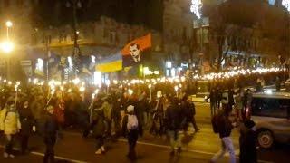Факельное шествие в честь Бандеры в Киеве