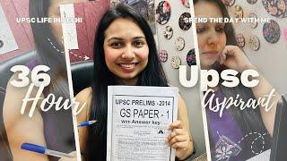 36 hours of a UPSC Aspirant Life in Delhi| Illness , completing Targets, college #upsc #exam