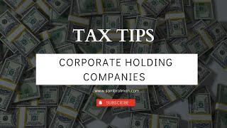 Tax Saving Tips: Corporate Holding Companies