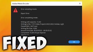 Fix Export Error Completing Render Premiere Pro Selector 9 Error Code 3 Writing With Exporter H.264