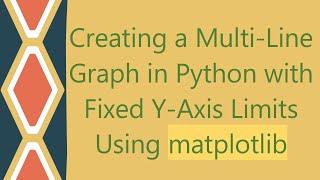 Creating a Multi-Line Graph in Python with Fixed Y-Axis Limits Using matplotlib