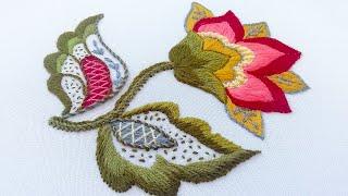 Embroidery: Crewel Work | How to Embroider a Jacobean Flower