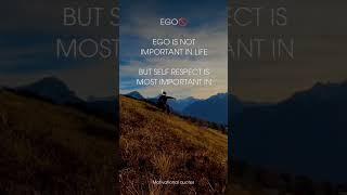 EGO  IS NOT IMPORTANT #ego #motivation #respect #viralshorts