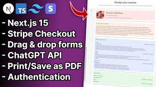 Build An AI Resume Builder SaaS Application (Next.js 15, Stripe Checkout, Hook Form, TypeScript)