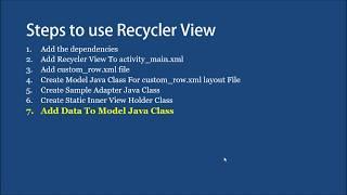 RecyclerView in Android Studio | Step by Step | Part 8