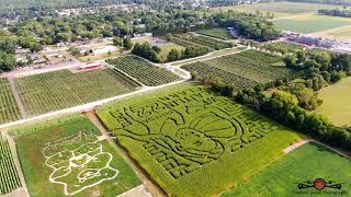 Caitlin Clark Corn Maze At County Line Orchard Tour Celebrating Women's Sports 4K Drone Footage