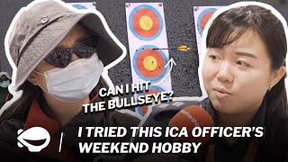 Learning archery from an ICA Officer