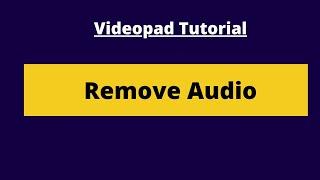 How To Remove Audio In Videopad - Videopad Video Editor Tutorial #18