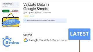 Validate Data in Google Sheets | #GSP1062 | #qwiklabs